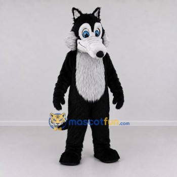 Custom Black and Gray Wolf Mascot Costume Adult Full Body Suit for School Events Custom Black and Gray Wolf Mascot Costume Adult Full Body Suit for School Events