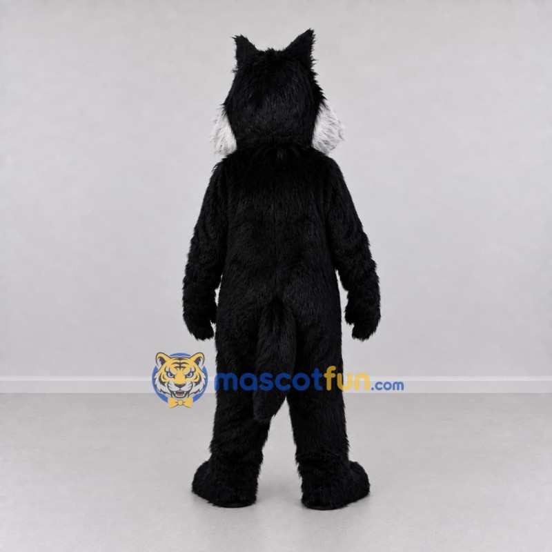 Custom Black and Gray Wolf Mascot Costume Adult Full Body Suit for School Events Custom Black and Gray Wolf Mascot Costume Adult Full Body Suit for School Events