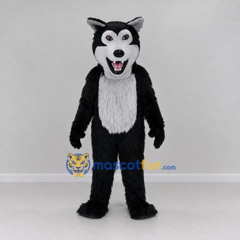 Custom Black and Gray Wolf Mascot Costume Adult Full Body Suit for School Events Custom Black and Gray Wolf Mascot Costume Adult Full Body Suit for School Events