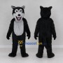 Custom Black and Gray Wolf Mascot Costume Adult Full Body Suit for School Events