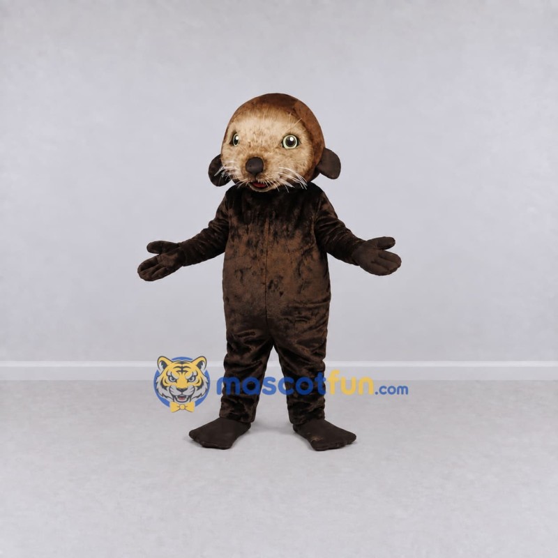 Custom Brown and Tan Otter Mascot Costume Adult Full Body Suit for Wildlife Events Custom Brown and Tan Otter Mascot Costume Adult Full Body Suit for Wildlife Events