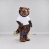 Custom Brown and White Beaver in T Shirt Mascot Costume Adult Full Body Suit for School Events Custom Brown and White Beaver in T Shirt Mascot Costume Adult Full Body Suit for School Events