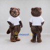 Custom Brown and White Beaver in T Shirt Mascot Costume Adult Full Body Suit for School Events Custom Brown and White Beaver in T Shirt Mascot Costume Adult Full Body Suit for School Events