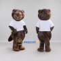 Custom Brown and White Beaver in T Shirt Mascot Costume Adult Full Body Suit for School Events