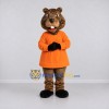 Custom Brown and Orange Beaver in T Shirt Mascot Costume Adult Full Body Suit for School Events Custom Brown and Orange Beaver in T Shirt Mascot Costume Adult Full Body Suit for School Events