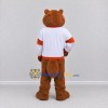 Custom Brown White and Orange Beaver in Sportswear Mascot Costume Adult Full Body Suit for Sports Events Custom Brown White and Orange Beaver in Sportswear Mascot Costume Adult Full Body Suit for Sports Events