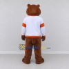 Custom Brown White and Orange Beaver in Sportswear Mascot Costume Adult Full Body Suit for Sports Events Custom Brown White and Orange Beaver in Sportswear Mascot Costume Adult Full Body Suit for Sports Events
