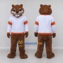 Custom Brown White and Orange Beaver in Sportswear Mascot Costume Adult Full Body Suit for Sports Events