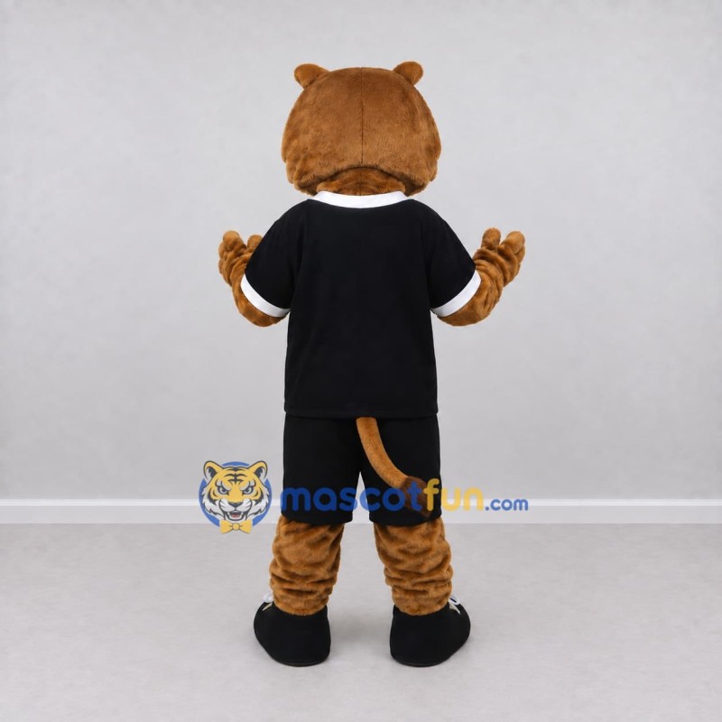 Custom Brown and Black Lion in Sportswear Mascot Costume Adult Full Body Suit for Sports Events Custom Brown and Black Lion in Sportswear Mascot Costume Adult Full Body Suit for Sports Events
