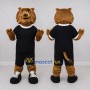 Custom Brown and Black Lion in Sportswear Mascot Costume Adult Full Body Suit for Sports Events