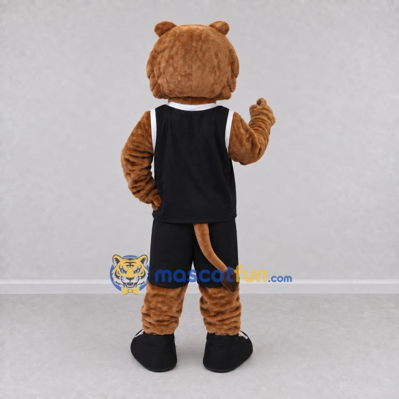 Custom Brown and Black Lion in Basketball Uniform Mascot Costume Adult Full Body Suit for Sports Events Custom Brown and Black Lion in Basketball Uniform Mascot Costume Adult Full Body Suit for Sports Events