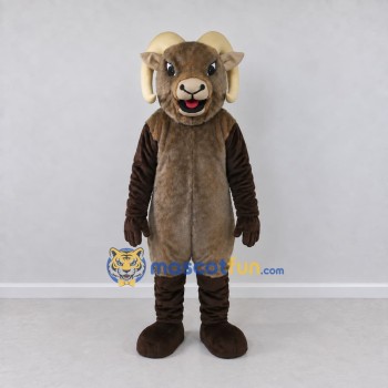 Custom Brown and Cream Ram Mascot Costume Adult Full Body Suit for School Events Custom Brown and Cream Ram Mascot Costume Adult Full Body Suit for School Events