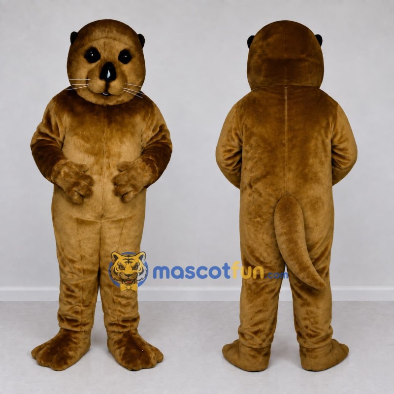 Custom Golden Brown Otter Mascot Costume Adult Full Body Suit for Wildlife Events Custom Golden Brown Otter Mascot Costume Adult Full Body Suit for Wildlife Events