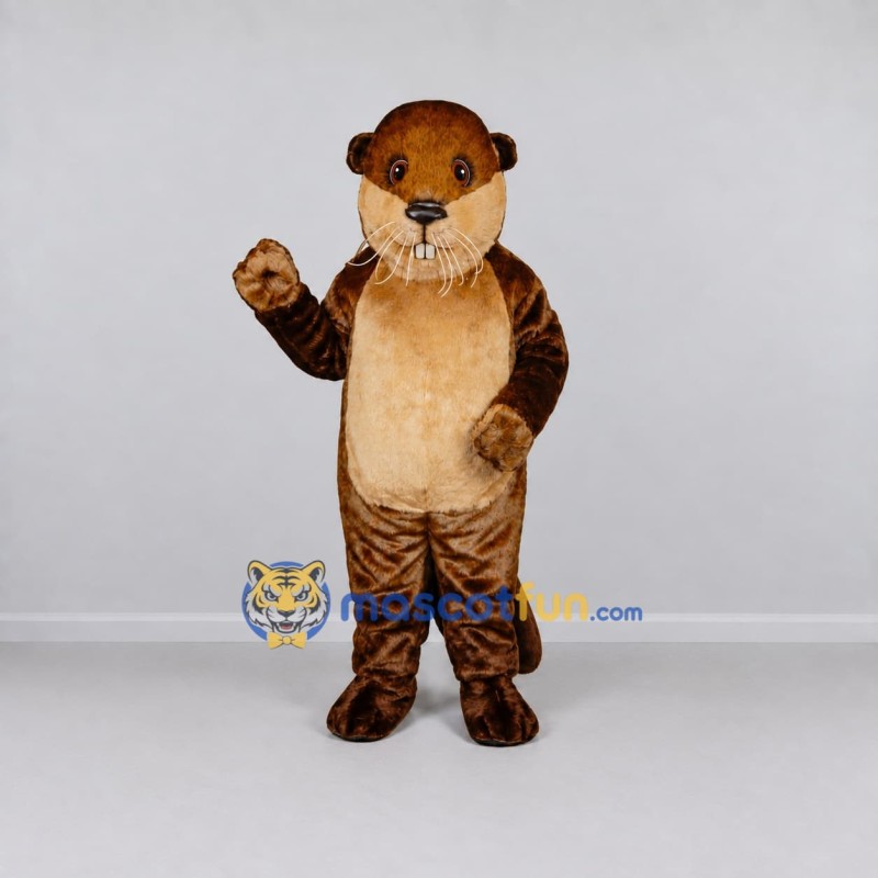 Custom Brown and Tan Beaver Mascot Costume Adult Full Body Suit for Wildlife Events