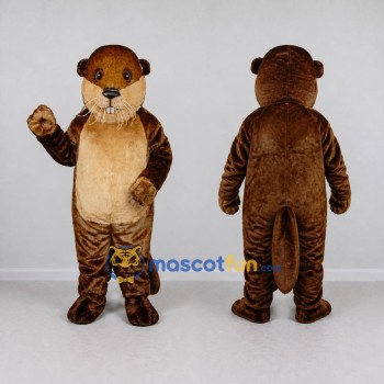 Custom Brown and Tan Beaver Mascot Costume Adult Full Body Suit for Wildlife Events