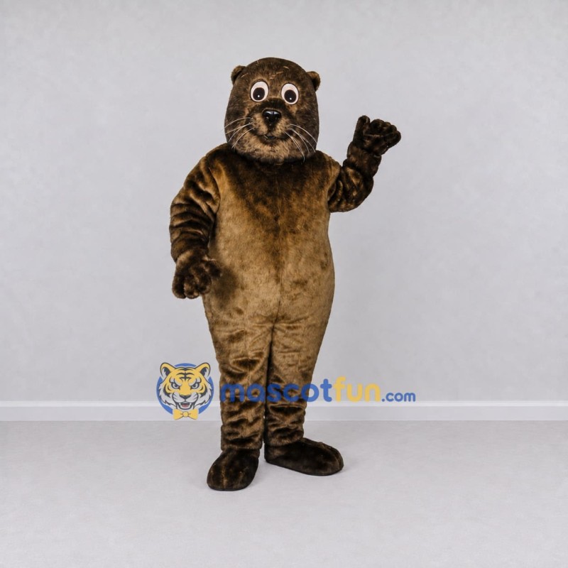 Custom Olive Brown Otter Character Mascot Costume Adult Full Body Suit for Wildlife Events Custom Olive Brown Otter Character Mascot Costume Adult Full Body Suit for Wildlife Events