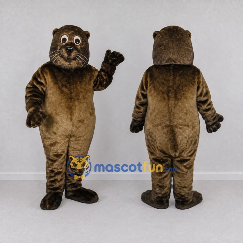Custom Olive Brown Otter Character Mascot Costume Adult Full Body Suit for Wildlife Events Custom Olive Brown Otter Character Mascot Costume Adult Full Body Suit for Wildlife Events