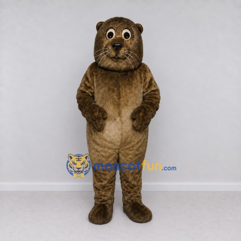 Custom Olive Brown Otter Character Mascot Costume Adult Full Body Suit for Wildlife Events Custom Olive Brown Otter Character Mascot Costume Adult Full Body Suit for Wildlife Events