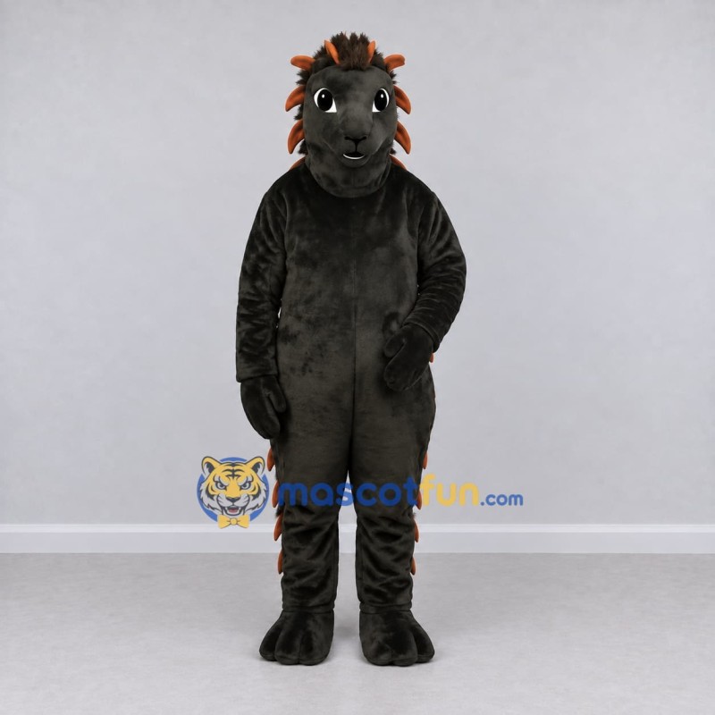 Custom Black and Orange Porcupine Mascot Costume Adult Full Body Suit for Wildlife Events Custom Black and Orange Porcupine Mascot Costume Adult Full Body Suit for Wildlife Events