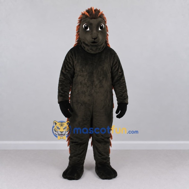 Custom Black and Orange Porcupine Mascot Costume Adult Full Body Suit for Wildlife Events Custom Black and Orange Porcupine Mascot Costume Adult Full Body Suit for Wildlife Events