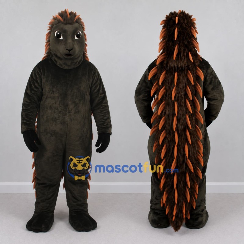 Custom Black and Orange Porcupine Mascot Costume Adult Full Body Suit for Wildlife Events Custom Black and Orange Porcupine Mascot Costume Adult Full Body Suit for Wildlife Events