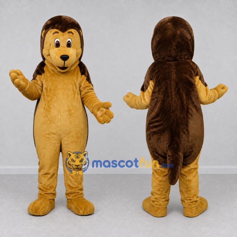 Custom Yellow and Brown Animal Character Mascot Costume Adult Full Body Suit for School Events Custom Yellow and Brown Animal Character Mascot Costume Adult Full Body Suit for School Events