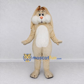 Custom Cream and White Lop Eared Rabbit Mascot Costume Adult Full Body Suit for Easter Events Custom Cream and White Lop Eared Rabbit Mascot Costume Adult Full Body Suit for Easter Events