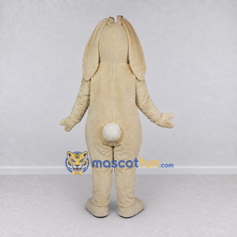 Custom Cream and White Lop Eared Rabbit Mascot Costume Adult Full Body Suit for Easter Events Custom Cream and White Lop Eared Rabbit Mascot Costume Adult Full Body Suit for Easter Events