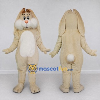 Custom Cream and White Lop Eared Rabbit Mascot Costume Adult Full Body Suit for Easter Events
