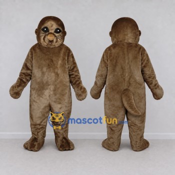 Custom Gray Brown Otter Mascot Costume Adult Full Body Suit for Wildlife Events