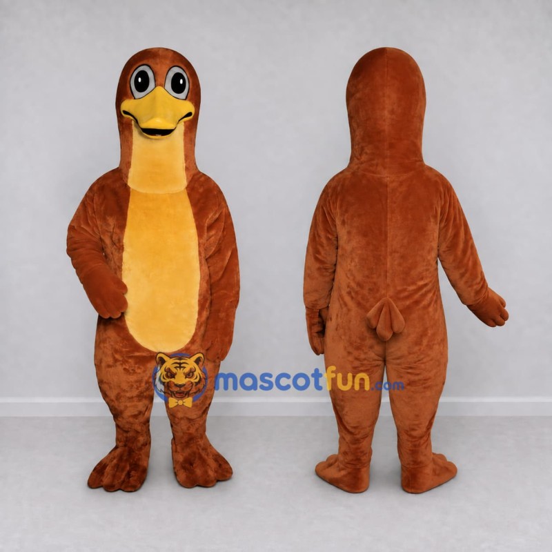 Custom Brown and Yellow Duck Mascot Costume Adult Full Body Suit for School Events Custom Brown and Yellow Duck Mascot Costume Adult Full Body Suit for School Events