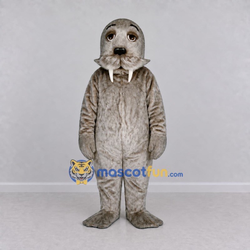 Custom Gray Walrus Mascot Costume Adult Full Body Suit for Ocean Events Custom Gray Walrus Mascot Costume Adult Full Body Suit for Ocean Events