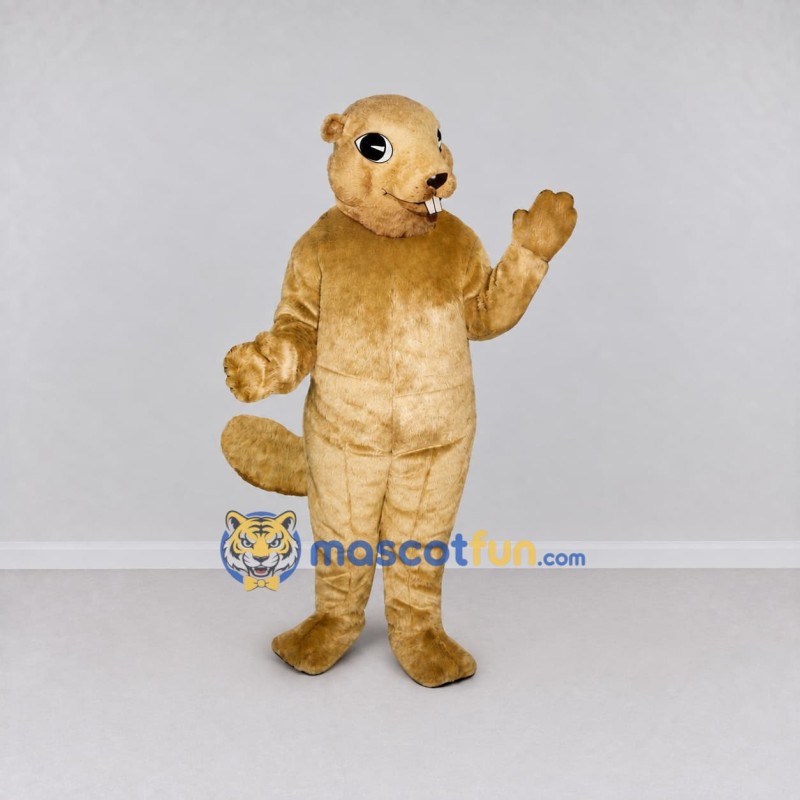Custom Golden Tan Beaver Mascot Costume Adult Full Body Suit for Wildlife Events Custom Golden Tan Beaver Mascot Costume Adult Full Body Suit for Wildlife Events