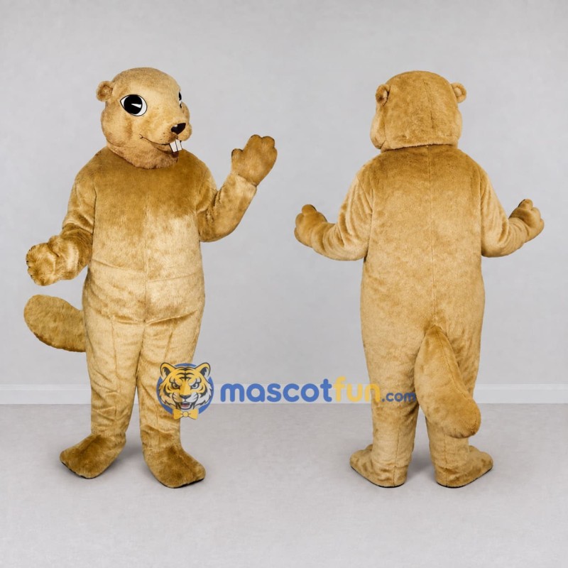 Custom Golden Tan Beaver Mascot Costume Adult Full Body Suit for Wildlife Events Custom Golden Tan Beaver Mascot Costume Adult Full Body Suit for Wildlife Events