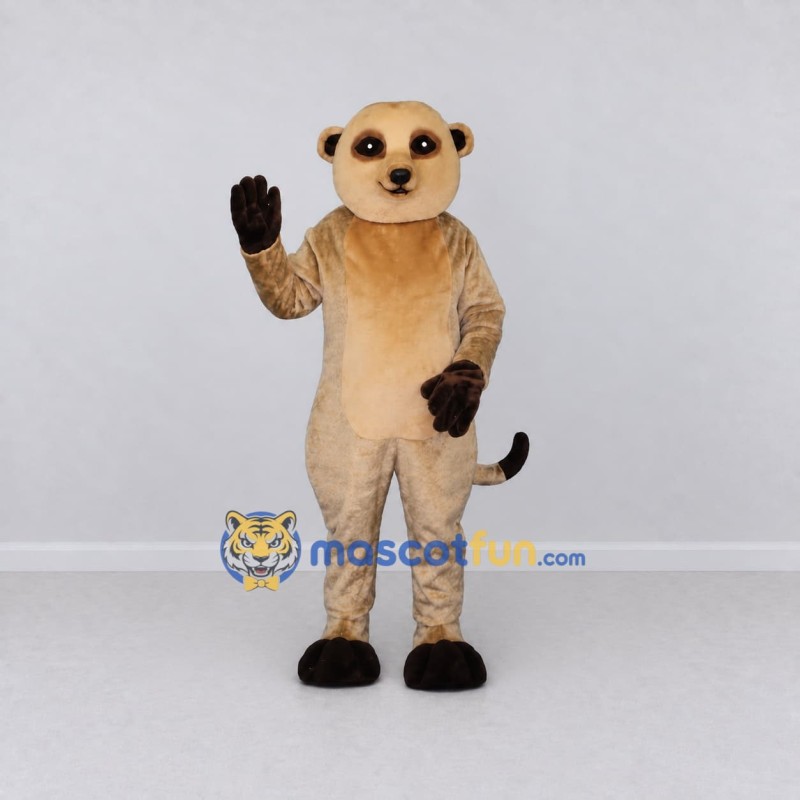 Custom Tan and Black Meerkat Mascot Costume Adult Full Body Suit for Wildlife Events