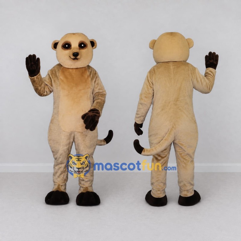 Custom Tan and Black Meerkat Mascot Costume Adult Full Body Suit for Wildlife Events