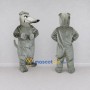 Custom Gray Wolf Mascot Costume Adult Full Body Suit for School Events