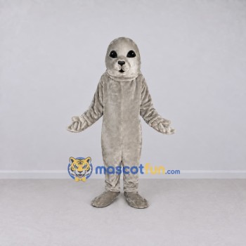 Custom Light Gray Seal Mascot Costume Adult Full Body Suit for Ocean Events Custom Light Gray Seal Mascot Costume Adult Full Body Suit for Ocean Events