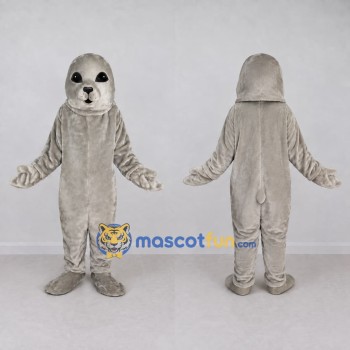 Custom Light Gray Seal Mascot Costume Adult Full Body Suit for Ocean Events