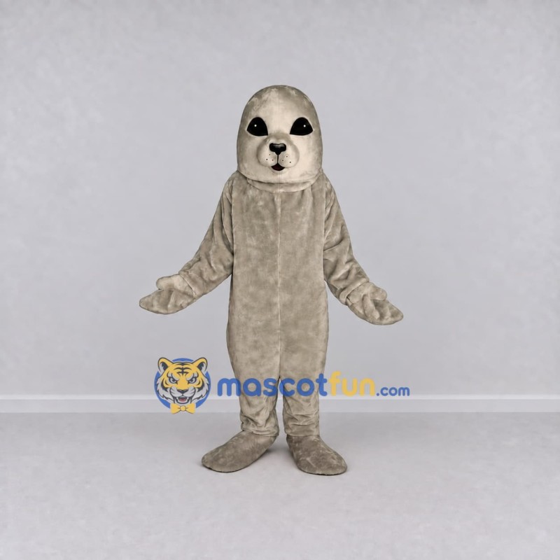 Custom Light Gray Seal Mascot Costume Adult Full Body Suit for Ocean Events Custom Light Gray Seal Mascot Costume Adult Full Body Suit for Ocean Events