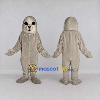 Custom Light Gray Seal Mascot Costume Adult Full Body Suit for Ocean Events