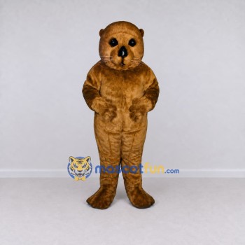 Custom Golden Brown Otter Mascot Costume Adult Full Body Suit for Wildlife Events