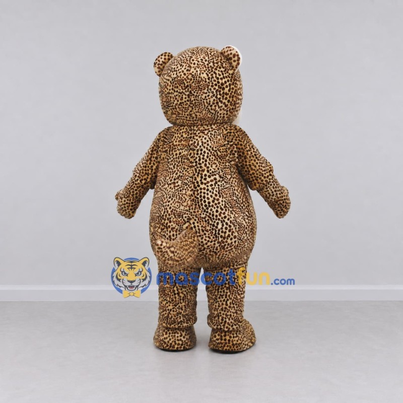 Custom Brown and White Spotted Teddy Bear Mascot Costume Adult Full Body Suit for Community Events Custom Brown and White Spotted Teddy Bear Mascot Costume Adult Full Body Suit for Community Events