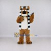 Custom Brown Black and White Beaver with Scarf Mascot Costume Adult Full Body Suit for Winter Events Custom Brown Black and White Beaver with Scarf Mascot Costume Adult Full Body Suit for Winter Events