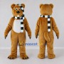 Custom Brown Black and White Beaver with Scarf Mascot Costume Adult Full Body Suit for Winter Events