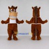 Custom Brown and White Horse Mascot Costume Adult Full Body Suit for School Events