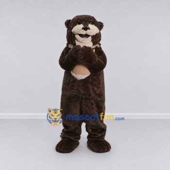 Custom Dark Brown and Tan Otter Mascot Costume Adult Full Body Suit for Wildlife Events
