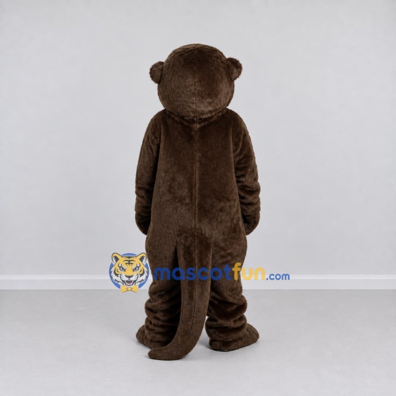 Custom Dark Brown and Tan Otter Mascot Costume Adult Full Body Suit for Wildlife Events