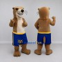 Custom Tan and Blue Otter in Sports Shorts Mascot Costume Adult Full Body Suit for Sports Events