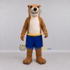Custom Tan and Blue Otter in Sports Shorts Mascot Costume Adult Full Body Suit for Sports Events